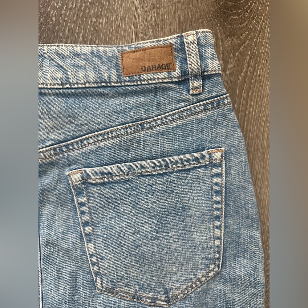 Garage Light Blue Denim Zip-Front Mini Skirt - Picture 4 of 8